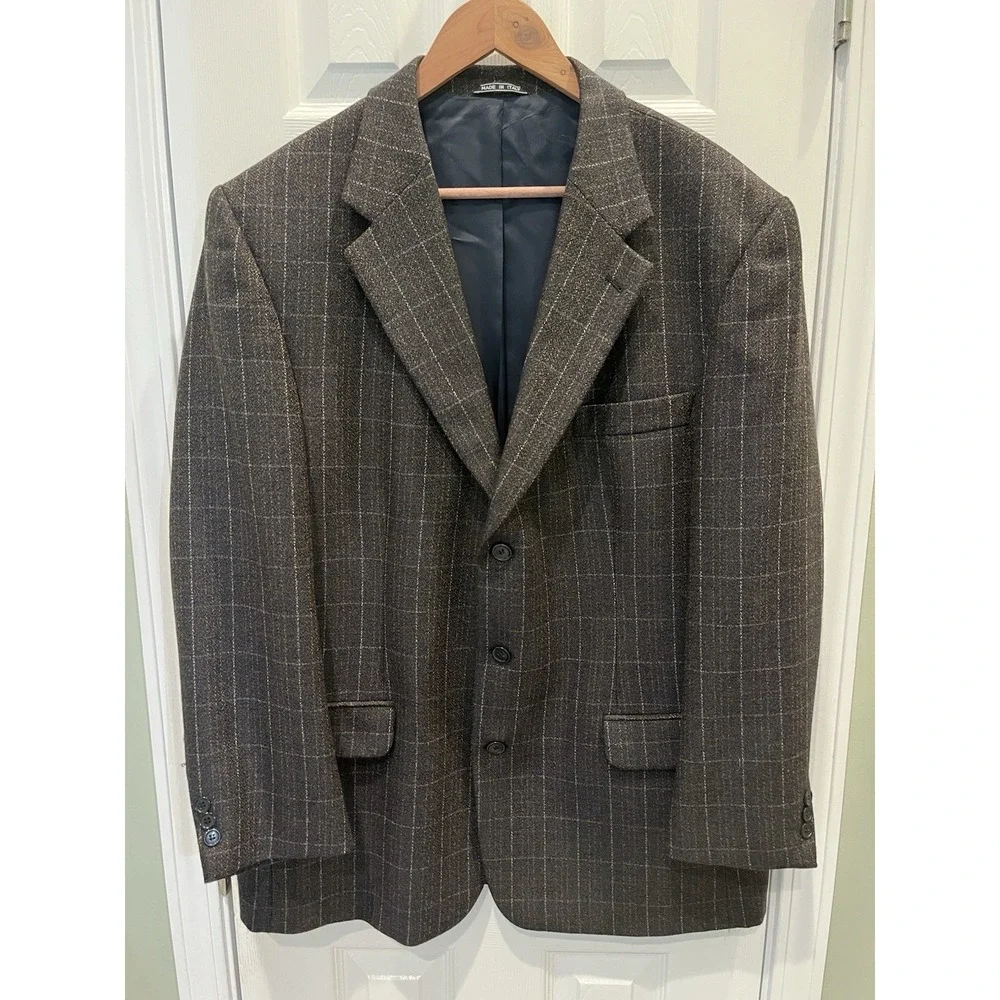 Vinceli Windsor Italian Lambswool 44R‎ Sport Coat Blazer Prince Of Wales Check